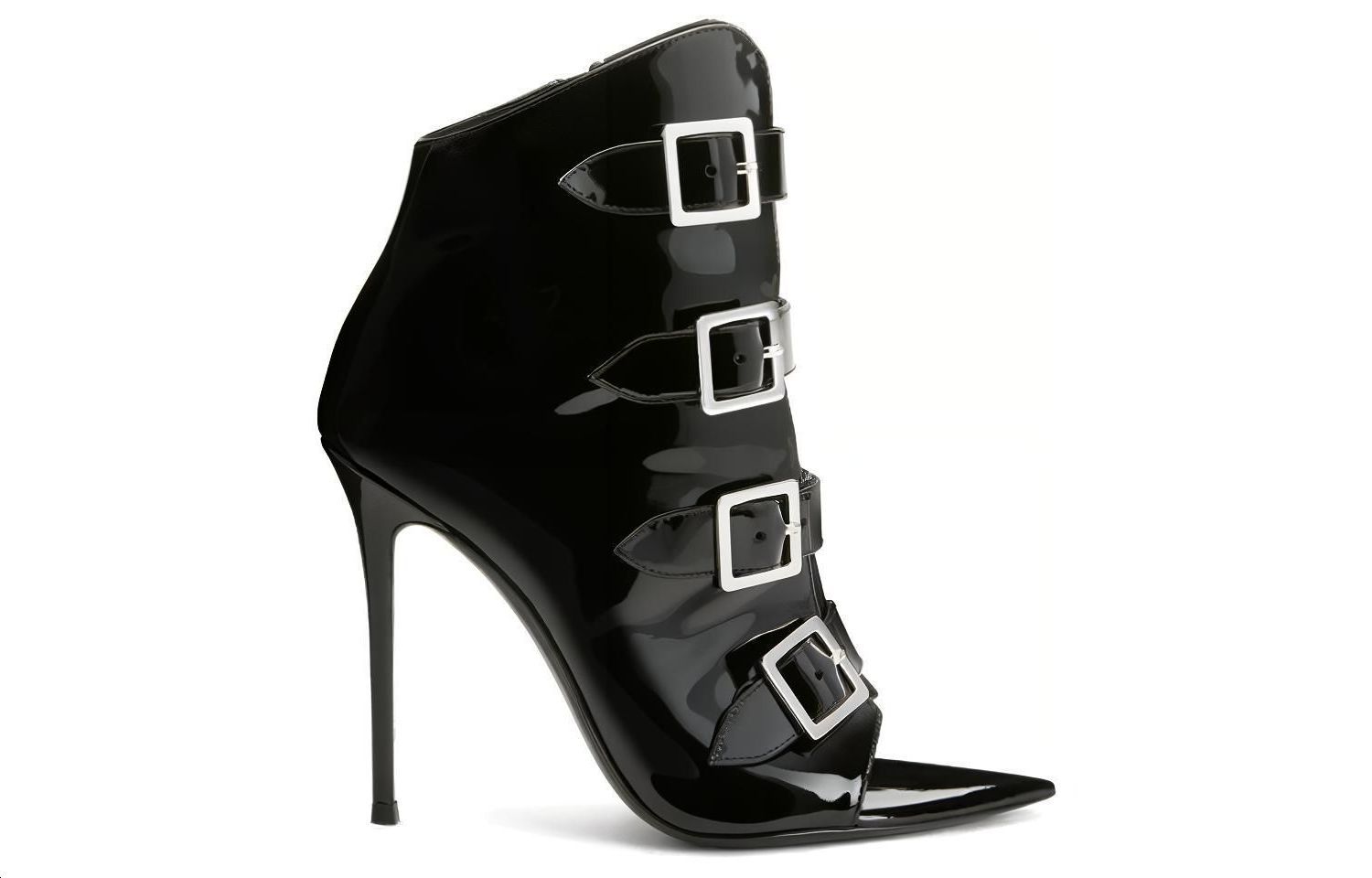 Order giuseppe zanotti/GZ Intriigo Buckle 露趾 搭扣 時尚涼拖 10.5cm 女款 黑色