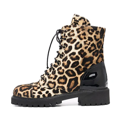 (W) Giuseppe Zanotti Lace-Up Ankle Boot 'Black Brown Leopard'
