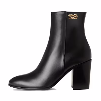 (W) Giuseppe Zanotti Leather Ankle Boots 'Black Zipper Heel'