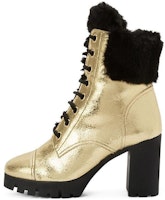(Women) Giuseppe Zanotti Leather Comfort Lace-Up Booties 'Gold' I270050H02 (Women) Giuseppe Zanotti Leather Comfort Lace-Up Booties 'Gold' I270050H02