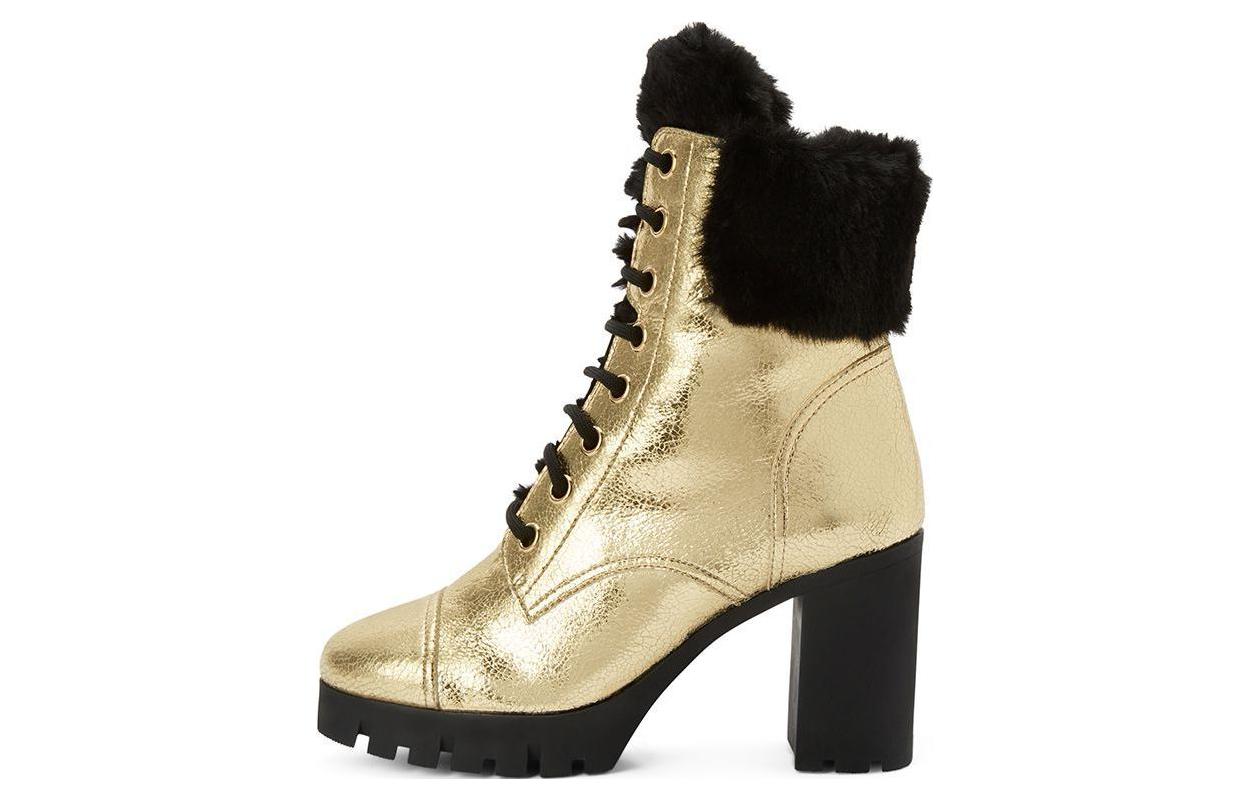 (Women) Giuseppe Zanotti Leather Comfort Lace-Up Booties 'Gold' I270050H02