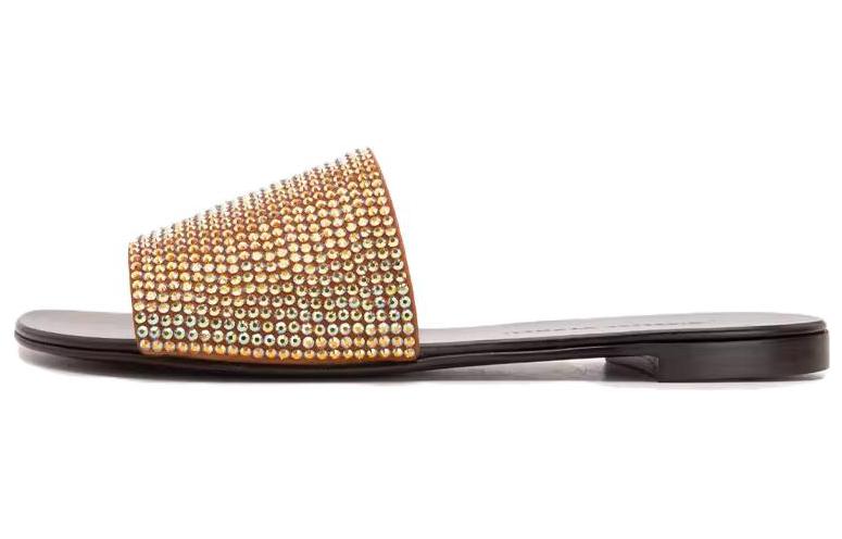 (Women) Giuseppe Zanotti Leather Comfort Slides 'Brown' E800165025