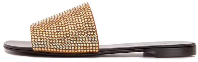(Women) Giuseppe Zanotti Leather Comfort Slides 'Brown' E800165025 (Women) Giuseppe Zanotti Leather Comfort Slides 'Brown' E800165025