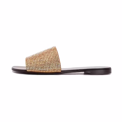 (W) Giuseppe Zanotti Leather CMFT Slides 'Brown'