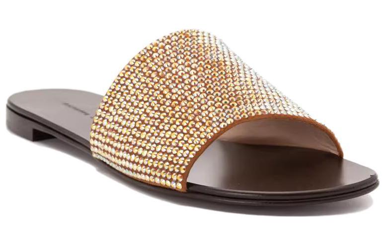 Order (Women) Giuseppe Zanotti Leather Comfort Slides 'Brown' E800165025