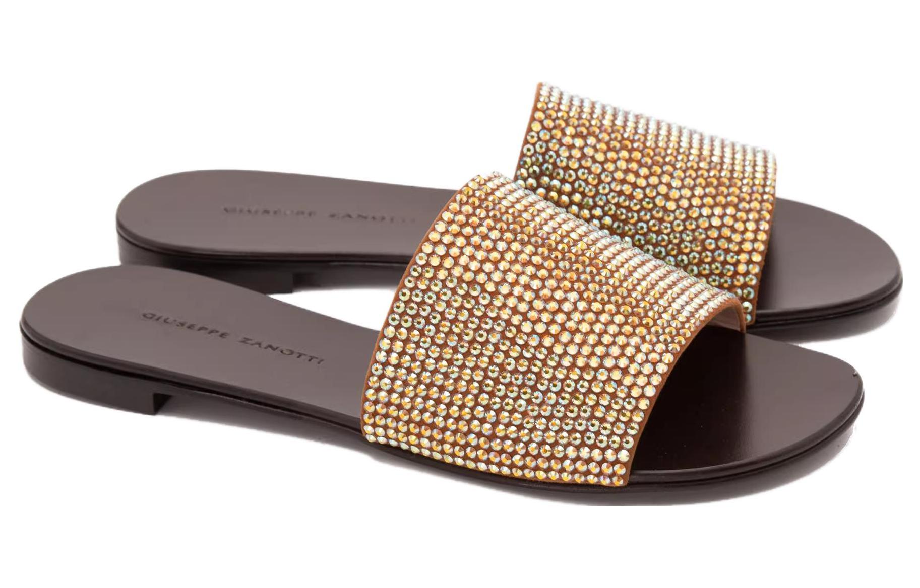 Lookbook (Women) Giuseppe Zanotti Leather Comfort Slides 'Brown' E800165025