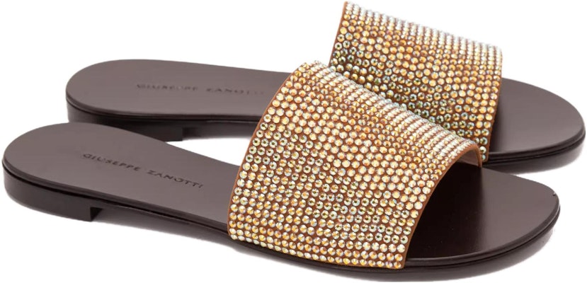 giuseppe zanotti/GZ 羊皮 舒適休閒 一字拖鞋 女款 棕色 Lookbook giuseppe zanotti/GZ 羊皮 舒適休閒 一字拖鞋 女款 棕色