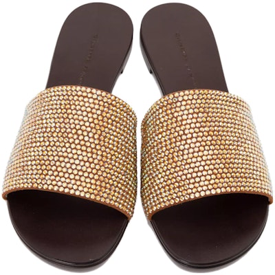 giuseppe zanotti/GZ 羊皮 舒適休閒 一字拖鞋 女款 棕色 Shop giuseppe zanotti/GZ 羊皮 舒適休閒 一字拖鞋 女款 棕色