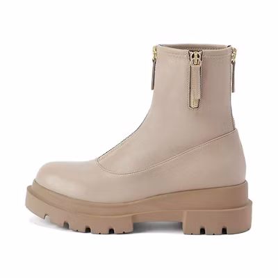 (W) Giuseppe Zanotti Leather CMFT Zip Booties 'Grey-Brown'