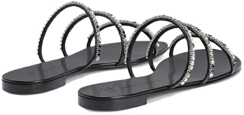 (Women) Giuseppe Zanotti Leather Fashion Rhinestone Mirror Slide 'Black' I300017001 Shop (Women) Giuseppe Zanotti Leather Fashion Rhinestone Mirror Slide 'Black' I300017001