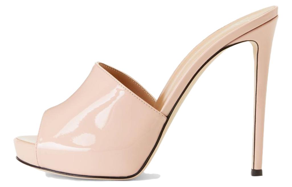 (W) Giuseppe Zanotti Leather High-Heel Peep-Toe Slide 'Pink'