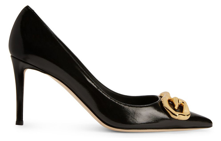 Shop (W) Giuseppe Zanotti Tacones de Cuero Slip-On 'Fashion Black' I260005001