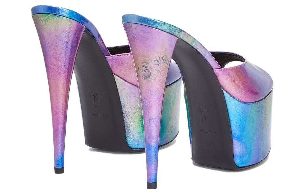 (W) Giuseppe Zanotti Leather High Heel Peep-Toe Slide 'Blue Purple' 圖 5