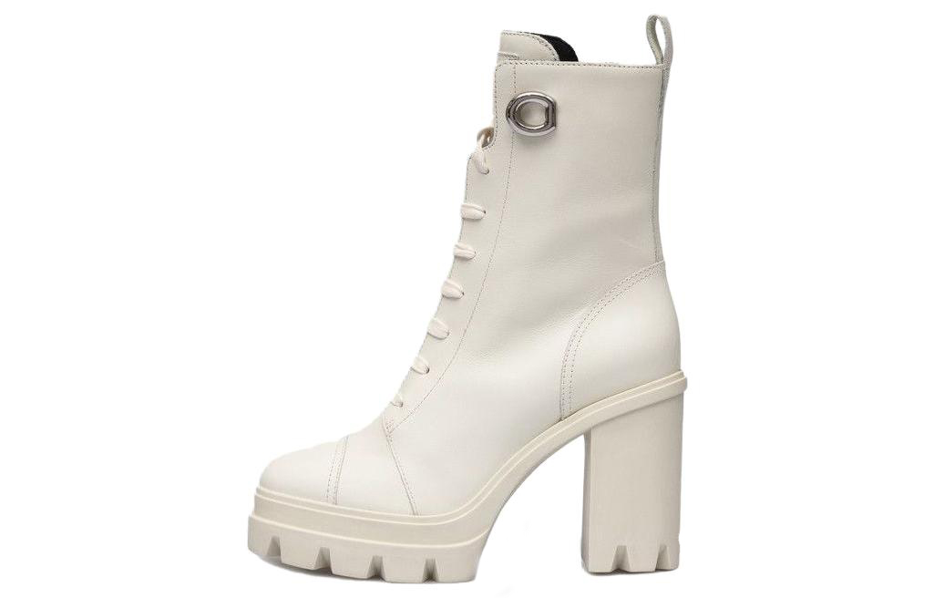 (W) Giuseppe Zanotti Leather Lace-Up Ankle Boots 'Grey White'