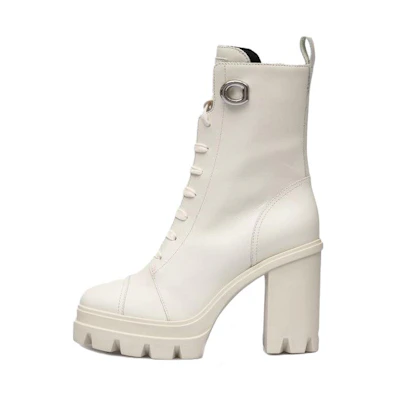 (W) Giuseppe Zanotti Leather Lace-Up Ankle Boots 'Grey White'