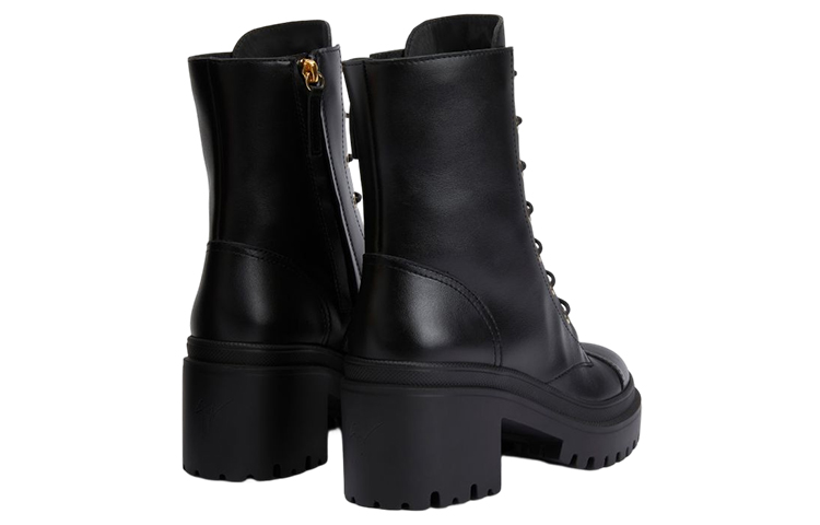 Purchase (Women) Giuseppe Zanotti Leather Lace-Up Chunky Heel Booties 'Black' I270038001