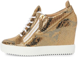 (Women) Giuseppe Zanotti Leather Lace-Up Round-Toe High Heel 'Gold' RW20028001 (Women) Giuseppe Zanotti Leather Lace-Up Round-Toe High Heel 'Gold' RW20028001
