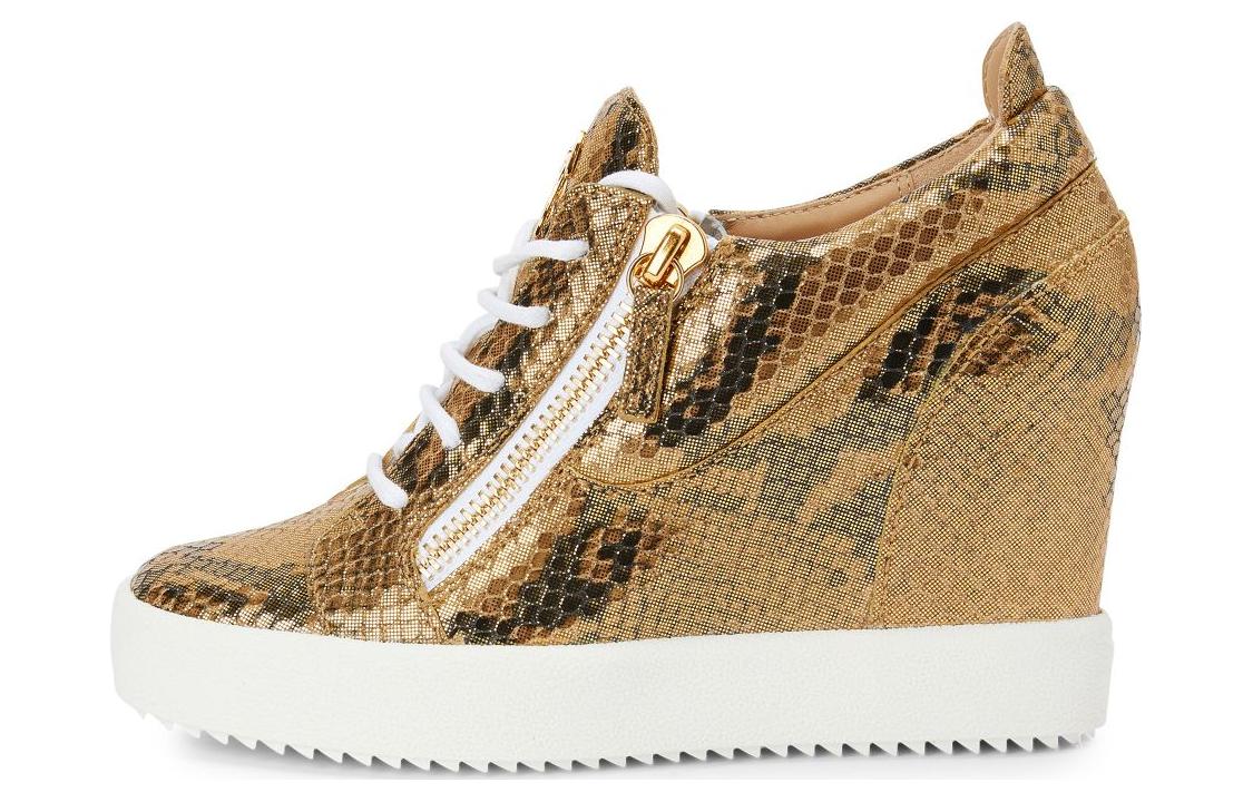 (Women) Giuseppe Zanotti Leather Lace-Up Round-Toe High Heel 'Gold' RW20028001