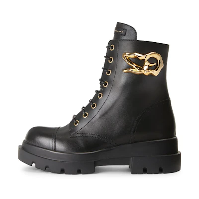 (W) Giuseppe Zanotti Leather Lace-Up Short Boots 'Black Fashion'