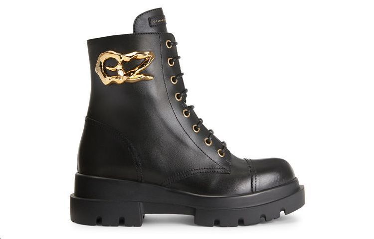 (W) Giuseppe Zanotti Leather Lace-Up Short Boots 'Black Fashion' 圖 2