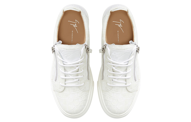 Shop Giuseppe Zanotti/GZ 皮革 百搭休閒 板鞋 女款 白色