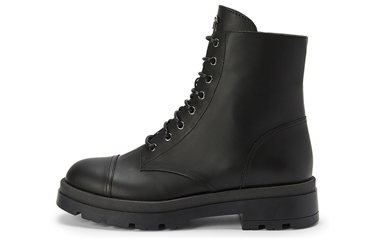 (Women) Giuseppe Zanotti Leather Round-Toe Lace-Up Boots 'Black' IU30010001