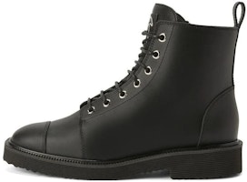 (Women) Giuseppe Zanotti Leather Round-Toe Lace-Up Bootie 'Black' 'Versatile Temperament' I070061H03 (Women) Giuseppe Zanotti Leather Round-Toe Lace-Up Bootie 'Black' 'Versatile Temperament' I070061H03