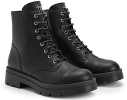 Order (Women) Giuseppe Zanotti Leather Round-Toe Lace-Up Boots 'Black' IU30010001