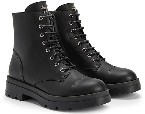 (W) Giuseppe Zanotti 黑色真皮圆头系带靴 IU30010001 Order (W) Giuseppe Zanotti 黑色真皮圆头系带靴 IU30010001
