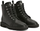 Lookbook (W) Giuseppe Zanotti But Kulit Round-Toe Lace-Up 'Hitam' 'Gaya Serbaguna'. I070061H03