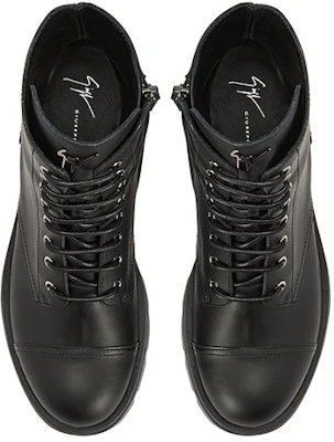 (W) Giuseppe Zanotti 黑色真皮圆头系带靴 IU30010001 Shop (W) Giuseppe Zanotti 黑色真皮圆头系带靴 IU30010001