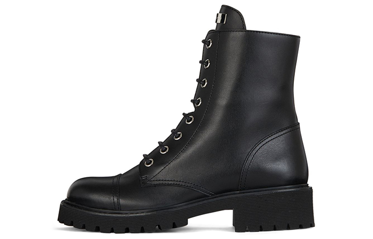 (W) Giuseppe Zanotti Leather Round Toe Lace-Up Bootie 'Black Fashion'