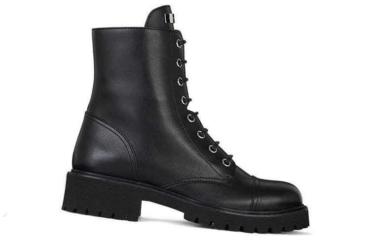 (W) Giuseppe Zanotti Leather Round Toe Lace-Up Bootie 'Black Fashion' 圖 2