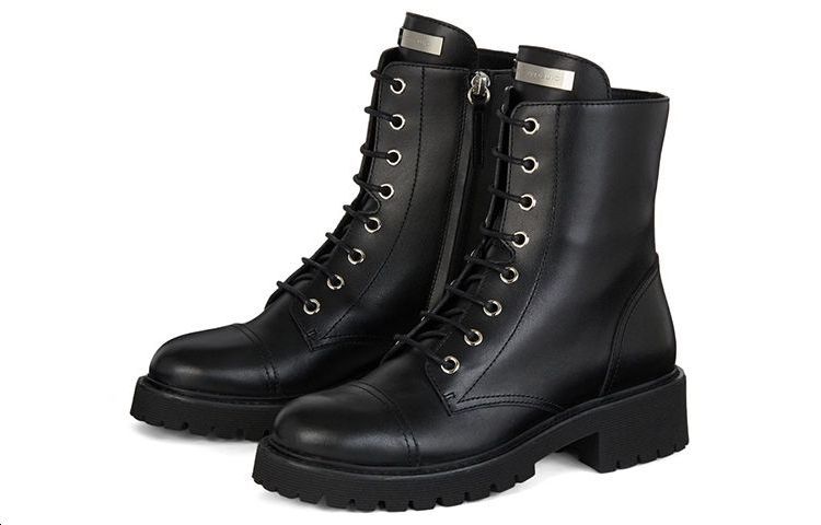 (W) Giuseppe Zanotti Leather Round Toe Lace-Up Bootie 'Black Fashion' 圖 3