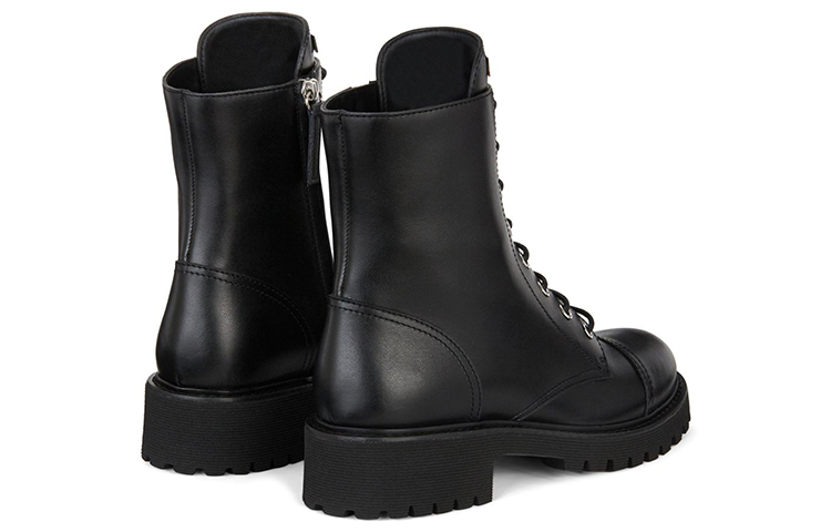 (W) Giuseppe Zanotti Leather Round Toe Lace-Up Bootie 'Black Fashion' 圖 5