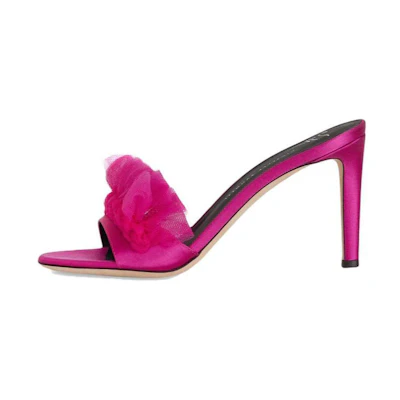 (W) Giuseppe Zanotti Leather Slide 'Elegant Purple'