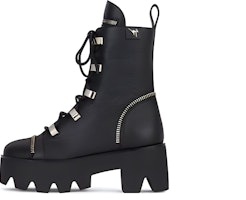 (Women) Giuseppe Zanotti Leather Thick Bottom Lace-Up Martin Boots 'Black Trendy Autumn-Winter' I870078K01 (Women) Giuseppe Zanotti Leather Thick Bottom Lace-Up Martin Boots 'Black Trendy Autumn-Winter' I870078K01