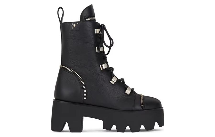Order (W) Botas Giuseppe Zanotti de Cuero Plataforma Cordones 'Negro Moda Otoño-Invierno' I870078K01