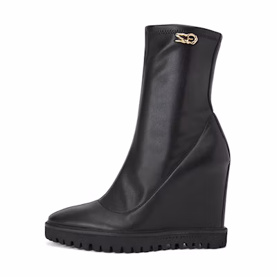 (W) Giuseppe Zanotti Leather Zip Booties 'Black'