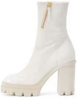 (Women) Giuseppe Zanotti Leather Zip Round-Toe Platform Ankle Boot 'White' I370008002 (Women) Giuseppe Zanotti Leather Zip Round-Toe Platform Ankle Boot 'White' I370008002