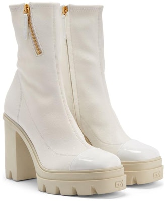 (Women) Giuseppe Zanotti Leather Zip Round-Toe Platform Ankle Boot 'White' I370008002 Lookbook (Women) Giuseppe Zanotti Leather Zip Round-Toe Platform Ankle Boot 'White' I370008002