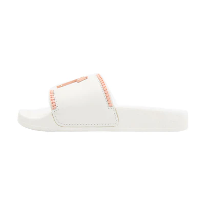(W) Giuseppe Zanotti Leather Zipper Logo Slide 'White'