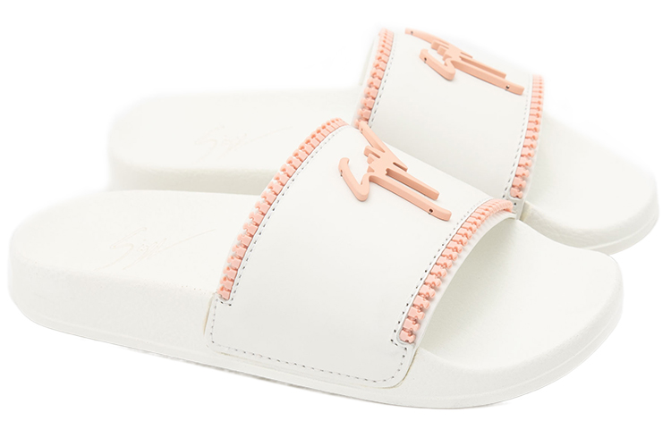 (W) Giuseppe Zanotti Leather Zipper Logo Slide 'White' 圖 3