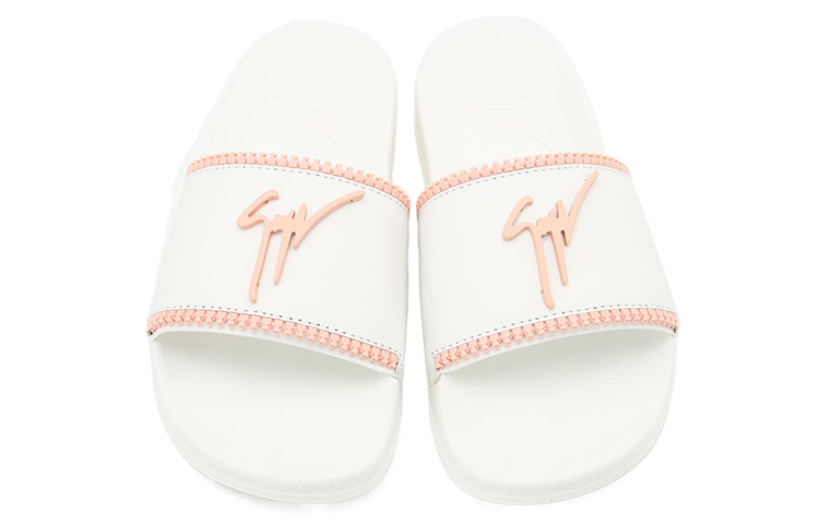 (W) Giuseppe Zanotti Leather Zipper Logo Slide 'White' 圖 4