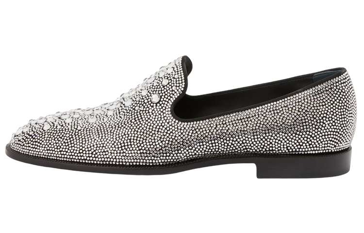 (W) Giuseppe Zanotti Loafer 'Crystal Rhinestone Embroidery Silver Black'