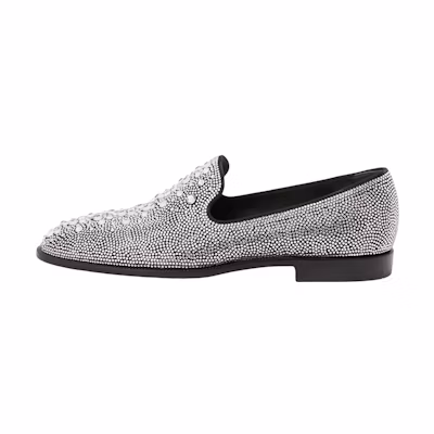 (W) Giuseppe Zanotti Loafer 'Crystal Rhinestone Embroidery Silver Black'