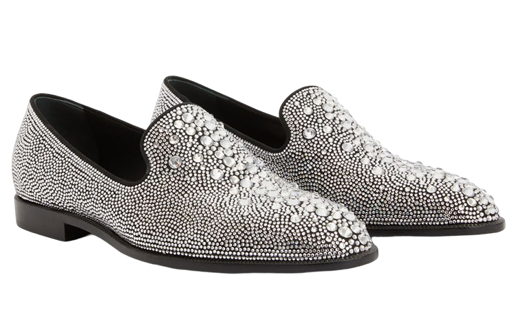 (W) Giuseppe Zanotti Loafer 'Crystal Rhinestone Embroidery Silver Black' 圖 2