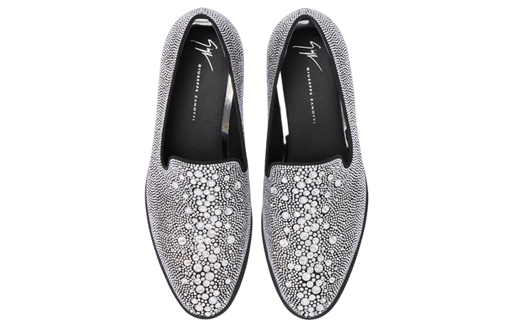 (W) Giuseppe Zanotti Loafer 'Crystal Rhinestone Embroidery Silver Black' 圖 4