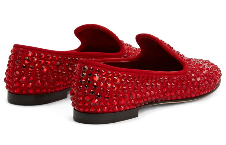 (W) Giuseppe Zanotti Loafer 'Red Velvet Crystal Rainbow Embroidery' 圖 3
