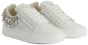 Order giuseppe zanotti/GZ 皮革 時尚水鑽氣質百搭 低筒 板鞋 女款 白色